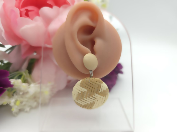 Bambus Ohrhänger mit Stecker
